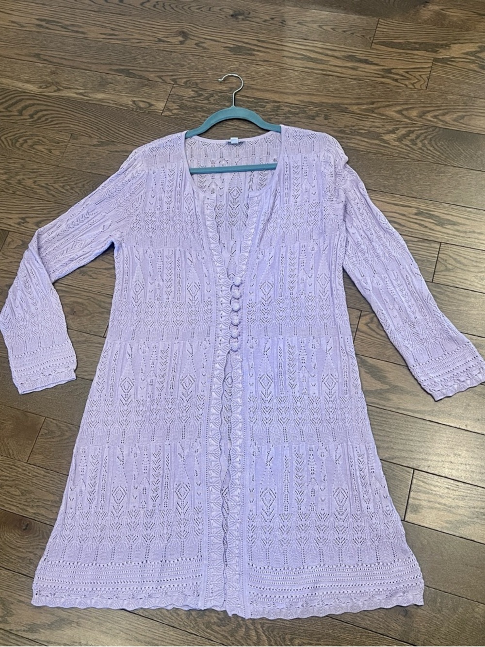J. Jill 100% Silk Pointelle Knit Dress / Tunic Top | Size M | Lavender